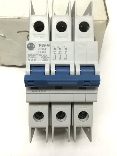 Allen Bradley 1489-M3D130 Circuit Breaker, 3-Pole, D-Curve, 13A 480Y/277VAC - Picture 3 of 6