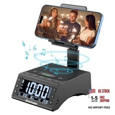 Gifts for Men Women,Cell Phone Stand with Wireless Bluetooth Black
