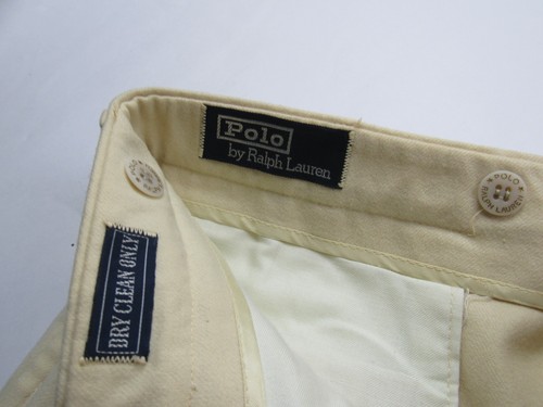 Vtg 1980's Polo Ralph Lauren Heavy Wool Pants 33.5 x 31 Ivory Formal Pleated by Ralph Lauren, $39.99 - Photo 3