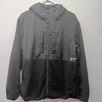 H&M DIVIDED Full-Zip Hooded Jacket Men's Black Medium N 59' 19' 45'' /E 18' 4' 7''