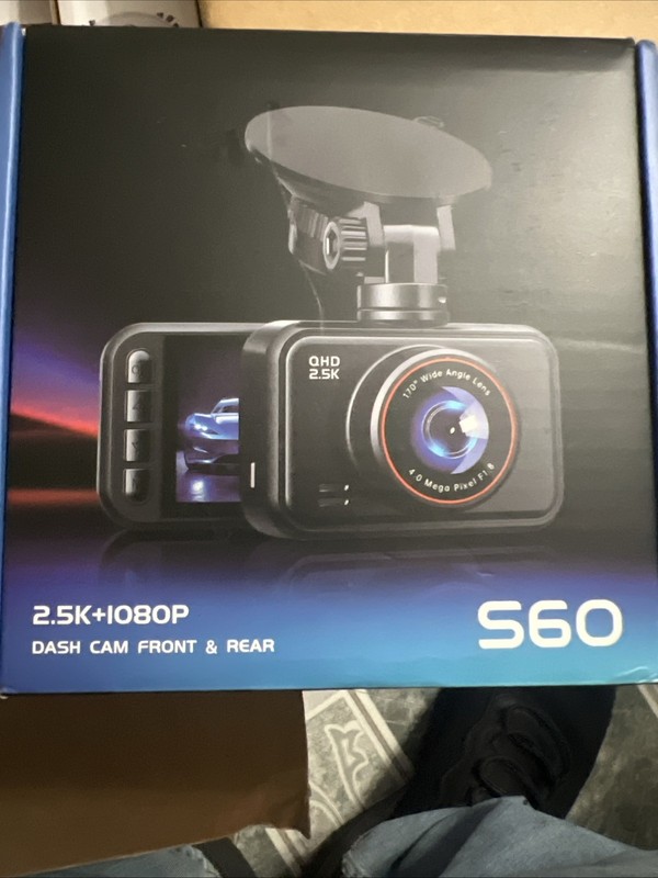Dash Cam Front and Rear, 2.5K+1080P Dual Dash Camera for Cars, S60 Mini Car
