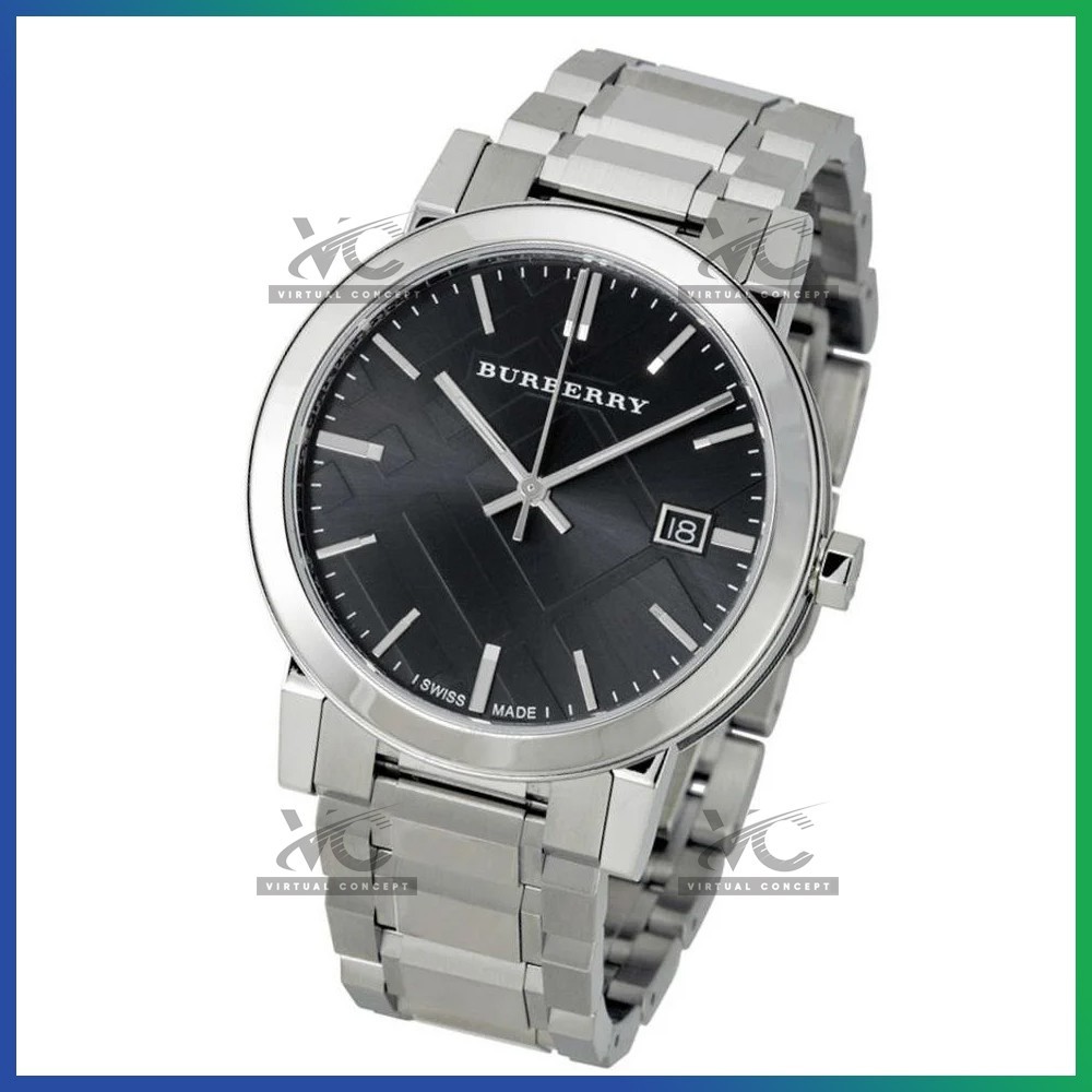 BU9001 Burberry Black Dial Stainless Steel Unisex Watch 38mm for