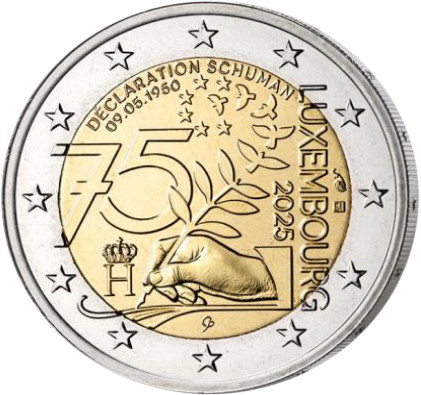 Luxembourg 2 Euros commémo UNC 2025 - 75 ans de la Déclaration Schuman