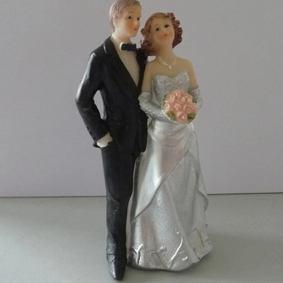 Statue per Torta Argentoargento Matrimonio Decorazione Argento Coppia 12cm Wahl - Immagine 3 di 4