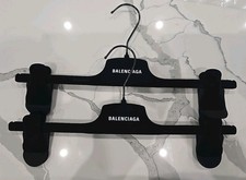 2 Authentic Balenciaga Hangers with Clips - Black - Velvet - Great Condition