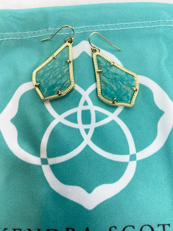 Kendra Scott Turquoise Alex Earrings In gold Tone - Image 2 of 4