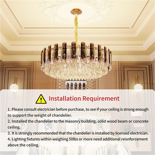 4 Layer 40cm Crystal Chandelier Adjustable Ceiling Light Mount Pendant Lamp - Picture 13 of 13
