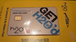 Fits H2o Wireless Sim Card Nano Size For At T Unlocked Gsm