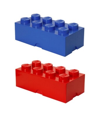 LEGO Storage Box Brick Large (X2) Bright Red Bright Blue