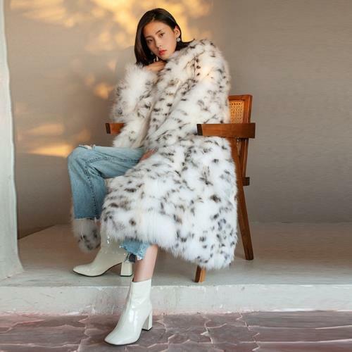 Winter Women's Leopard Print Faux Fox Fur Coat Parka Plush Thicken Warm S-9XL L - Picture 7 of 13