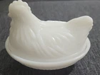 VTG 1950s Milk Glass Hen On Nest Dish Covered Bowl 4.25” Farmhouse