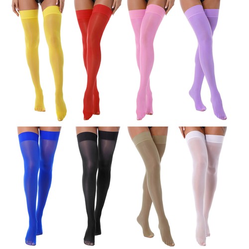Women Mesh Sheer High Thigh Pantyhose Stocking See-through Long Socks Sexy Tight - Picture 4 of 61