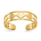 Design Adjustable Toe Ring 14K Yellow Gold Open Diamond