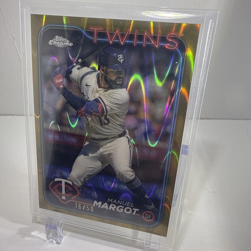 2024 Topps Chrome Update - Gold RayWave Refractor #USC168 Manuel Margot /50 - Picture 2 of 8