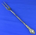 ANTIQUE STERLING SILVER LONG HANDLE PICKLE OLIVE FORK - WALLACE LOUVRE c1893