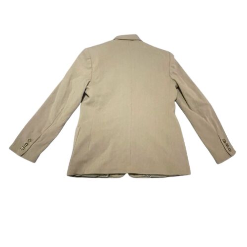 Vintage Harrington Square Blazer Womens 10 Camel Tan Wool Blend Pockets Taiwan - Picture 2 of 15