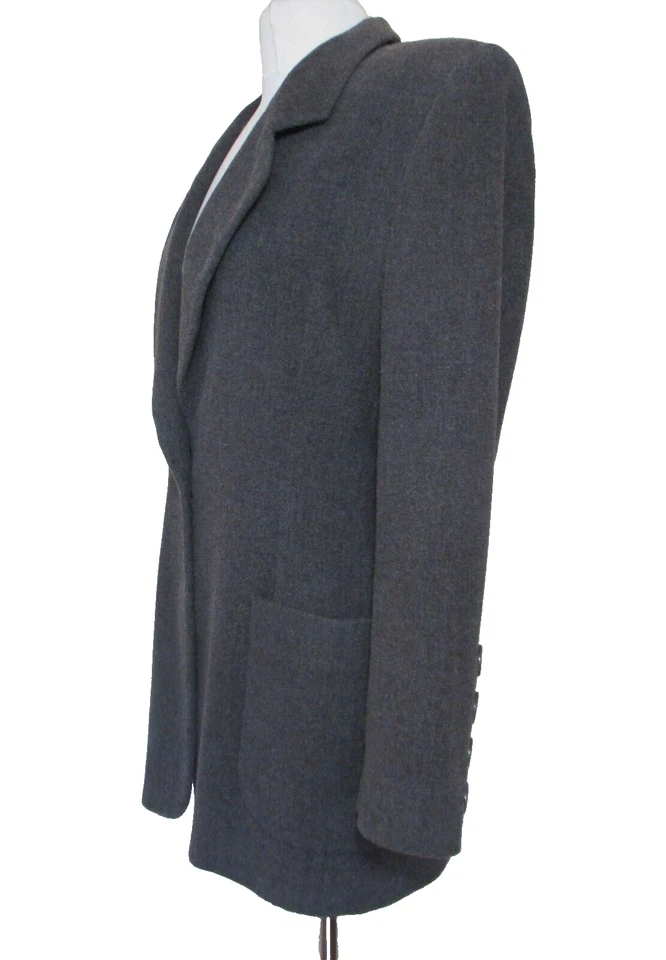 Chaqueta Blazer Escada Vintage Años 80 Talla 38 Mujer Gris Mezcla Angora Foto 2 de 4