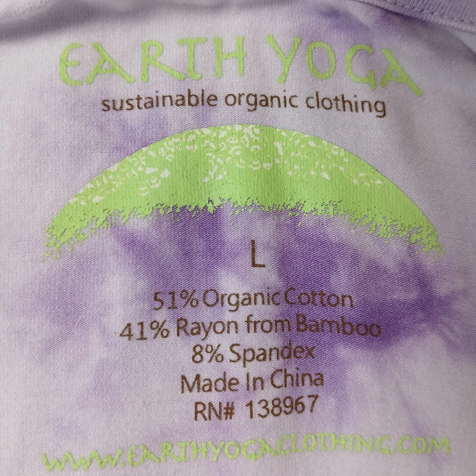 Earth Yoga Women's Lavender Tie Dye Braided Racerback  Active Top Size Large NWT - Image 4 of 4