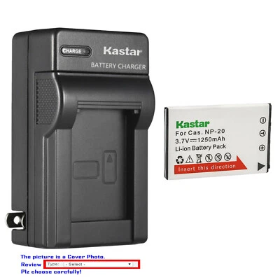 Kastar Battery Wall Charger for Casio NP-20 NP20 Casio Exilim EX-M1 EX-M2 EX-Z77
