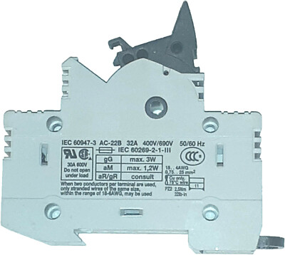WOHNER AES 1X38 NEW-NO BOX FUSE HOLDER 10X38 32A 690V 31 110, AES1X38