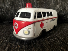 Vintage Tin Car Bandai Volkswagen Bus Ambulance - Classic Collectible