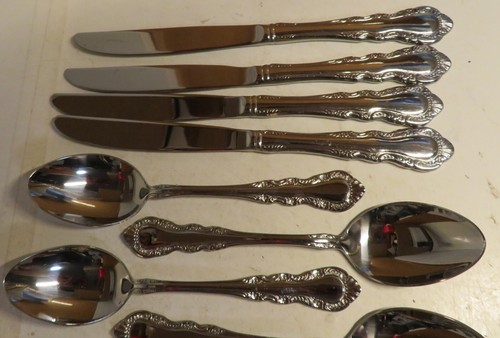 Reed And Barton 20 Piece Floral Tiara Stainless Steel Flatware Set Discontinued - Picture 3 of 21