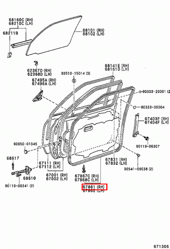 Genuine Toyota LandCruiser 80 Series HDJ FZJ FJ Front Right RH Door Rubber Seal - Picture 4 of 5