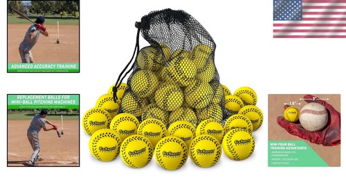 Training Mini Baseballs Confezione da 20/50 - Palline in Schiuma per Pratica Battuta in Interno - Foto 2 di 8