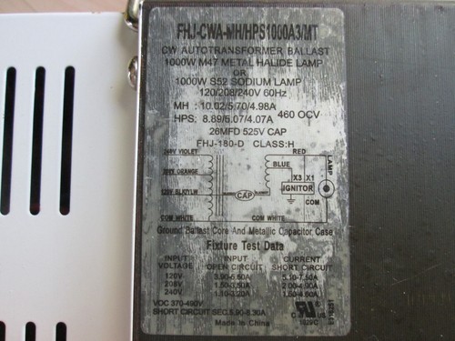 FHJ-CWA-MH/HPS1000A3/MT Ballast 1000 Watts for MH & Sodium Grow Light - Picture 6 of 6