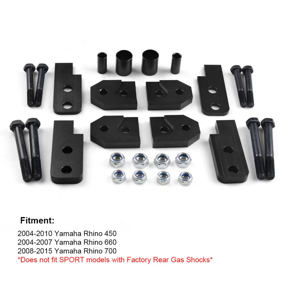 For Yamaha Rhino 450 660 700 UTV 04-15 Front & Rear Suspension 2” Lift Kit Black - Image 2 of 4