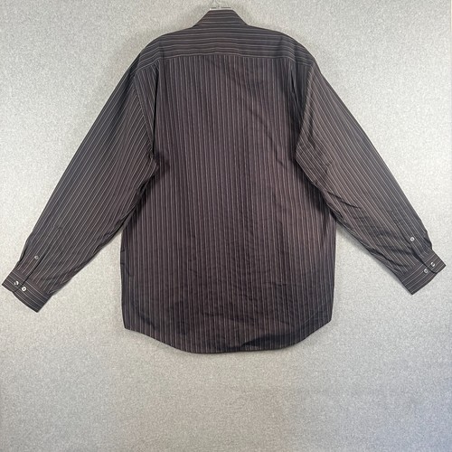 Joseph Abboud Mens L Striped Dress Shirt Brown Striped NWT Flaw - Picture 16 of 18