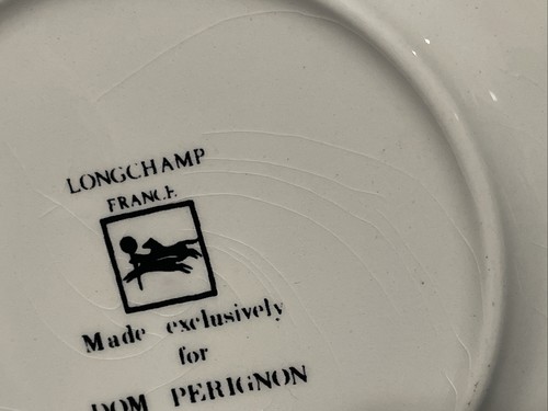 Dom Perignon desert plate Longchamp France Vineyard Chateau saucer 6 1/2” - Picture 5 of 12