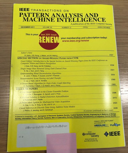 IEEE TRANSACTIONS on PATTERN ANALYSIS and MACHINE INTELLIGENCE 2011 * Full Year - Picture 3 of 14