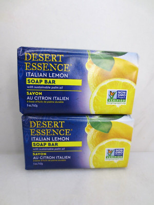 DESERT ESSENCE ITALIAN LEMON SOAP BAR 5 OZ NWOB LOT OF 2