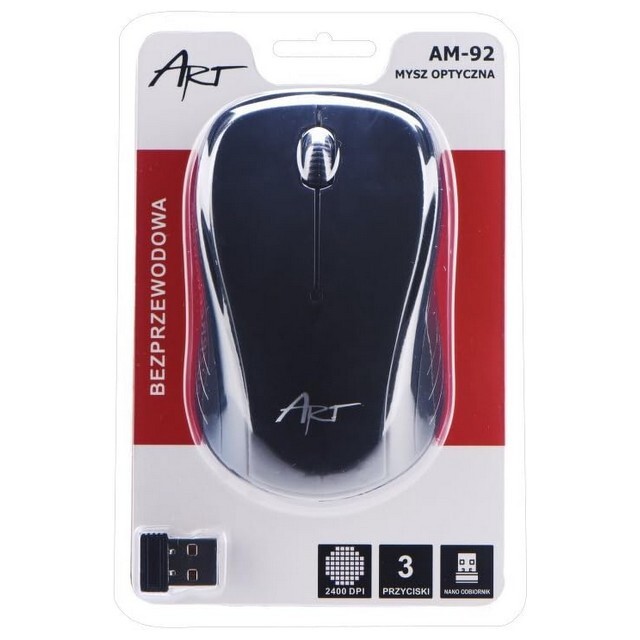 ART MOUSE WIRELESS OPTICAL SENZA FILI AM-92 OFFICE 1200 DPI 2.4GHZ BLACK