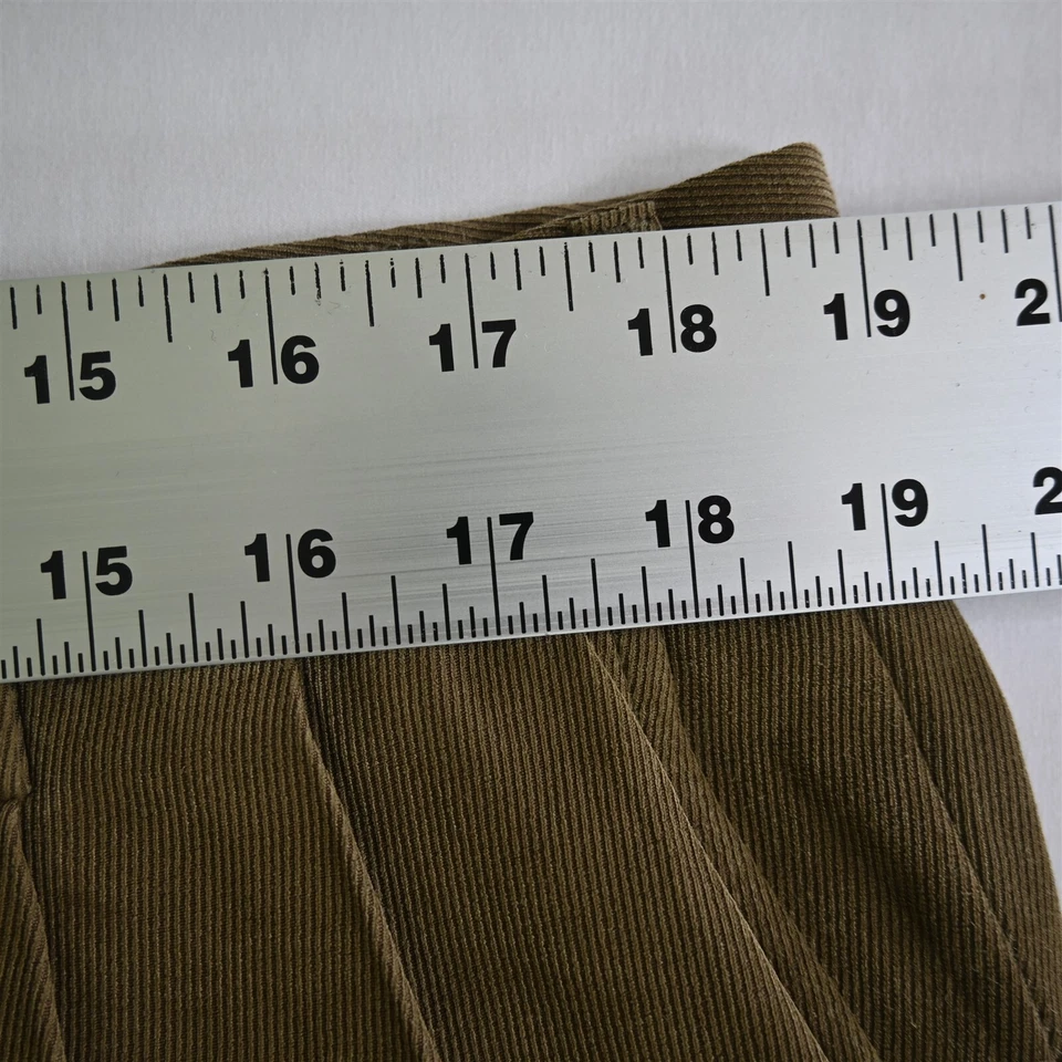 Pantalones de vestir Berle 36x30 marrón plisado con puños corte completo de gamuza para hombre Foto 2 de 4