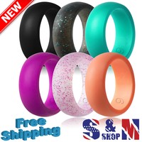 Wedding Silicone Ring Women 6 Pack Rubber Band Flexible Look Sport Work Gift Wedding Silicone Ring Women 6 Pack Rubber Band Flexible Look Sport Work Gift