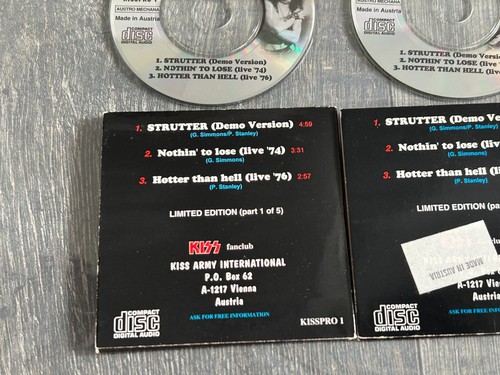 KISS CD 3" Strutter Demo 1973 5pc Set Austria VERSION B Vintage Kiss Aucoin - Picture 7 of 10