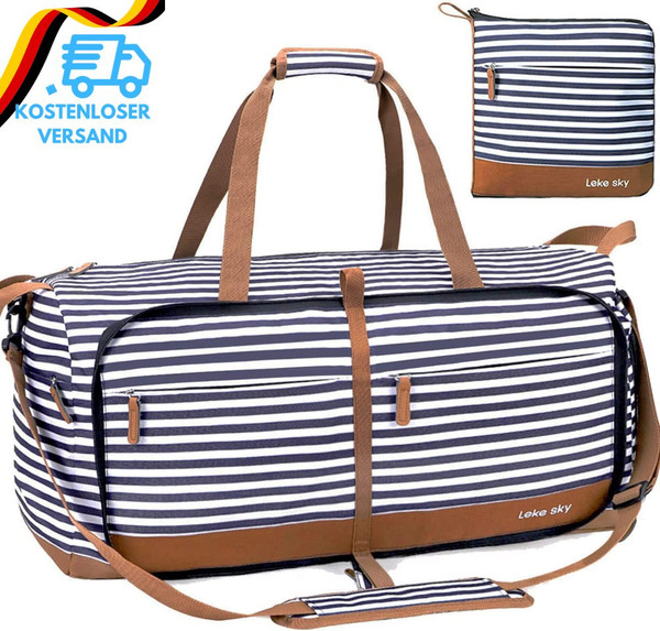 Lekesky Reisetasche Damen 60L 80L 100L Mit Schuhfach, Faltbare Reisetasche Weeke-image