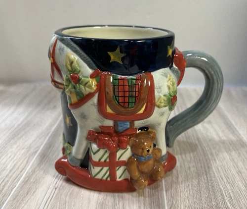 Susan Winget 3D Rocking Horse Christmas Coffee Cup Mug Certified International