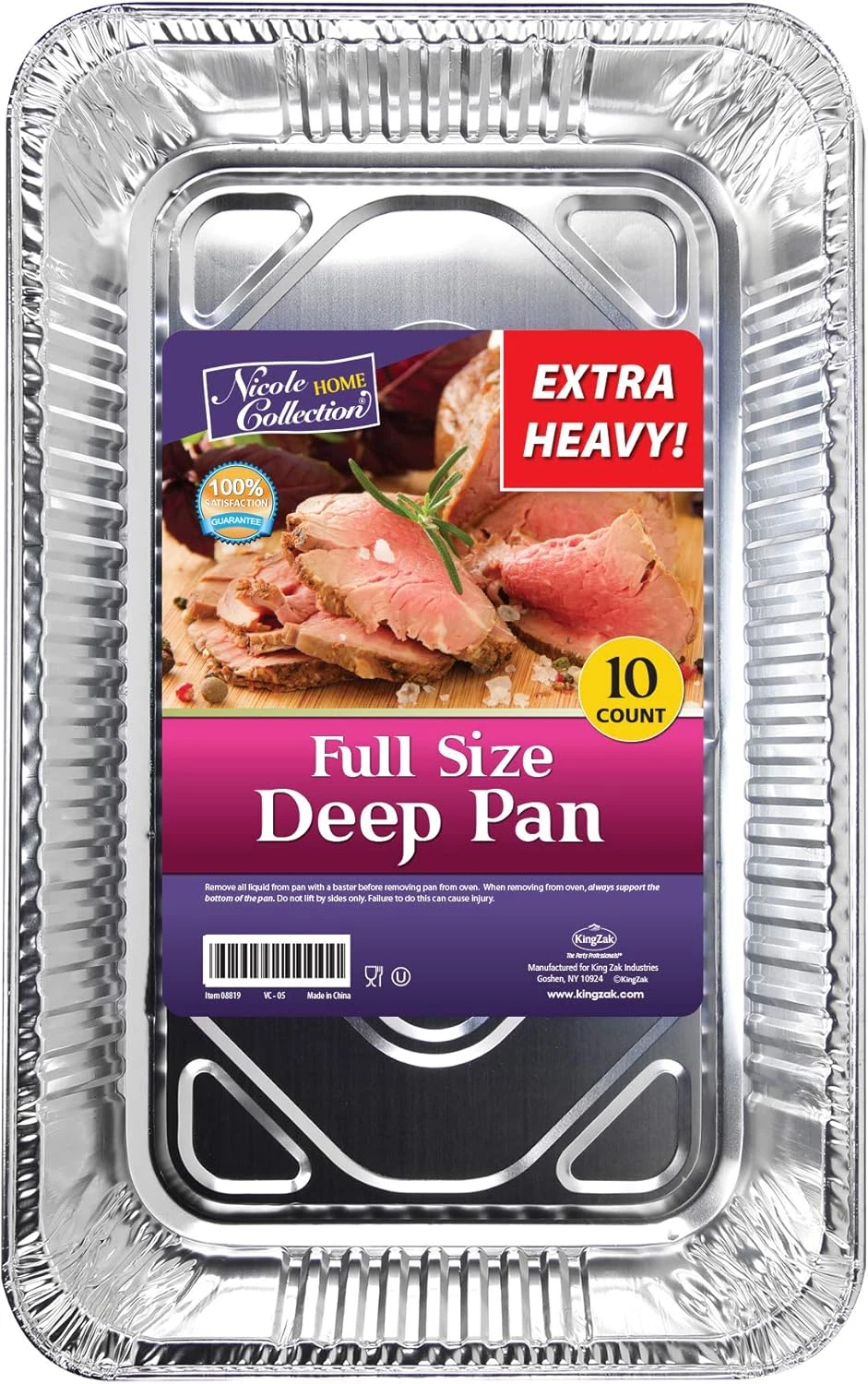 Aluminum Pans Full Size, Large Disposable Roasting & Baking Pan, 21"X13" Deep Fo