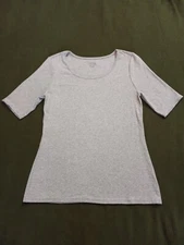 Time and Tru Women Blouse | Color Gray | SIZE Large | Women Short Sleeve Blouse