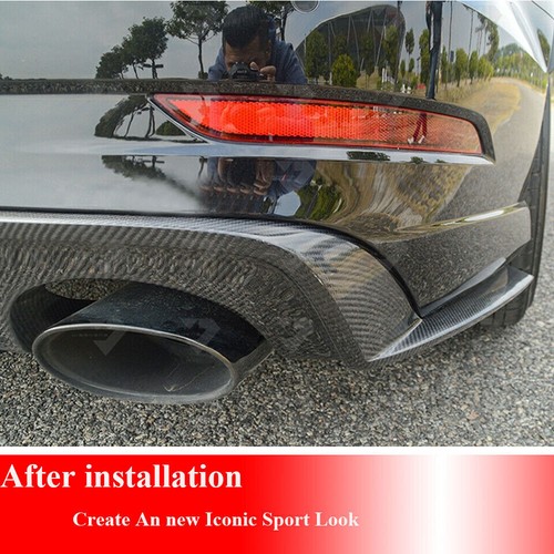 REAL CARBON Rear Bumper Diffuser Lip W/Led for Audi 8V S3 RS3 A3 S-Line 2016-21 - Picture 5 of 17