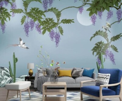 3D Flower Branch ZHUA3340 Wallpaper Wall Murals Removable Self-adhesive Ann 24