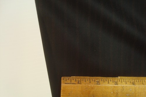 4.44 yds UK WOOL Flannel Fabric Super 120s Suiting 9 oz Black Stripe 160" - Picture 8 of 9