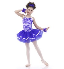 Child Large Lace Ballet Tutu Dress Dance Costume Wristlets Ain't She Sweet