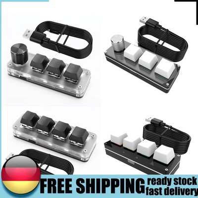 3 Key 1 Knob/4 Key Copy Paste Mini Button Hotswap Wired USB Mechanical Macropad