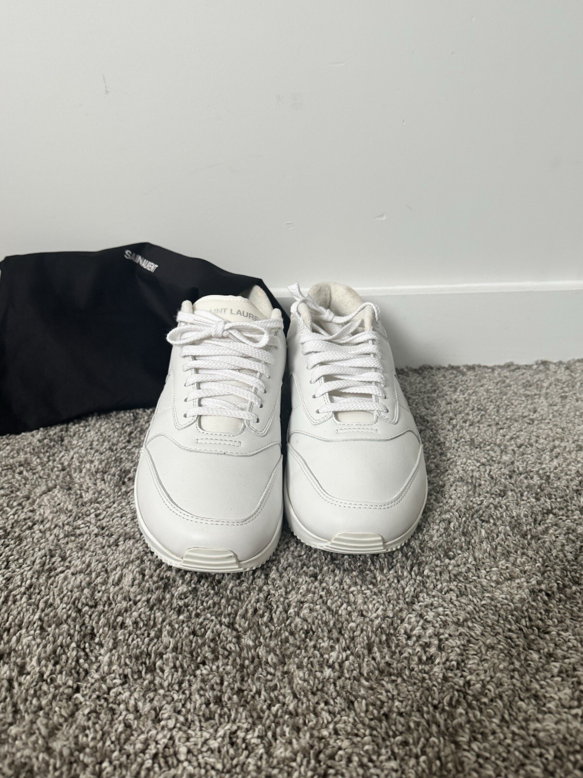 Saint Laurent Scarpe da Ginnastica Uomo Basse in Pelle 11 US 44EU Bianco Bianco