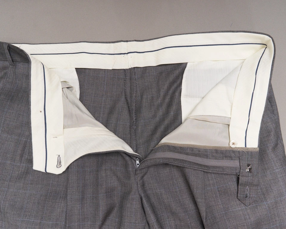 Traje Chaps Ralph Lauren 44R Chaqueta 40x29.5 Pantalones Gris Lana Cachemira Cuadros 1998 Foto 3 de 4