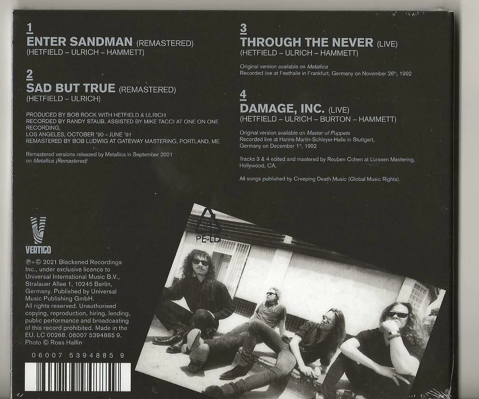 Metallica-Maxi CD-Enter Sandman-Remastered-2021-Digipak- NEUWARE! - Bild 2 von 2